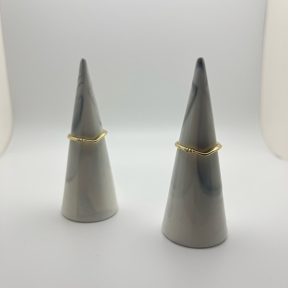 Thin Stacking Ring - Wavy Gold Ring - Minimalist … - image 4